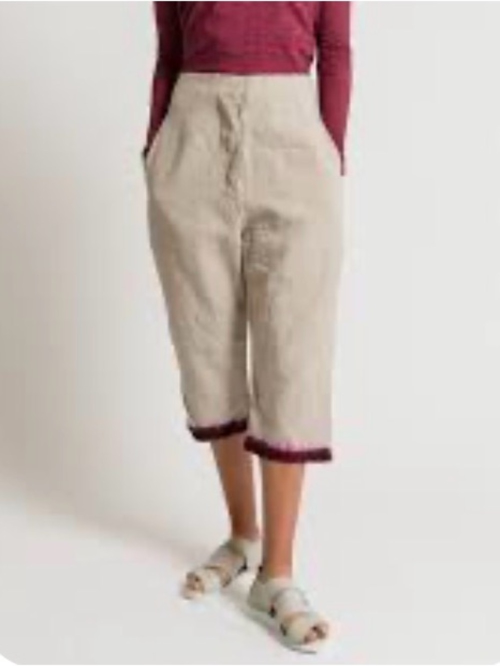 Gilda Midani Tailor Pants Size XS in Bordeaux Dye Dip Tan MSRP 655.00